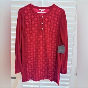 NWT John Mark red velvet tunic